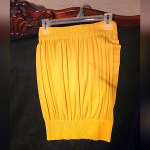 Crop knitted top yellow